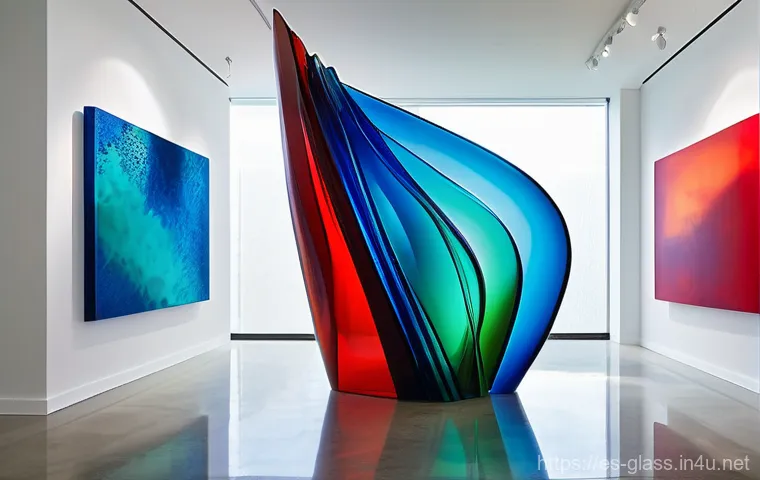 유리공예 재료별 내구성 분석 - **Prompt: Majestic Borosilicate Glass Sculpture in a Contemporary Gallery**
    A breathtaking, larg...