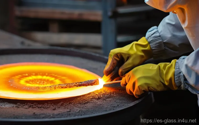 유리공예 공방 창업 지원 정책 - **Prompt 1: The Molten Glow of Creation**
"A close-up, dramatic shot of a glass artist's hands m...