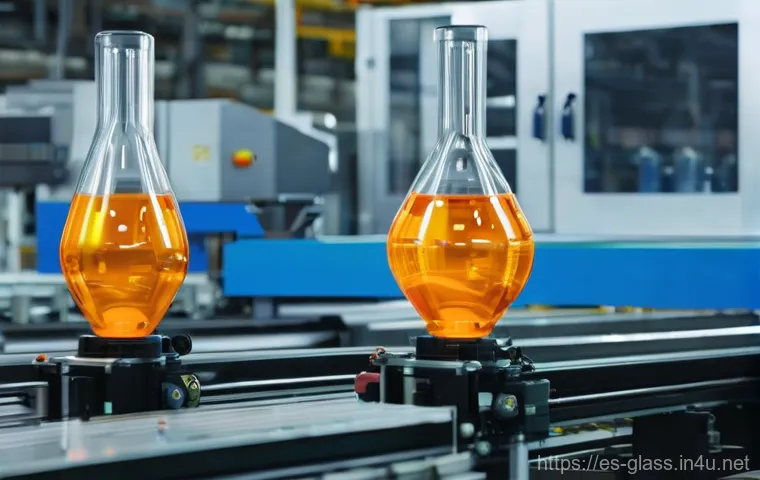 유리공예 유리 가공 기계 종류 - **Precision Glass Cutting and Profiling Automation:**
    "A detailed, dynamic shot of advanced glas...