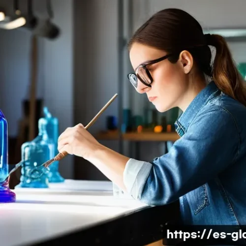 Home 32 유리공예 작업 공간 환기 시스템 - **Prompt: A focused glass artist in a vibrant, modern studio.**
Detailed Description: A female g...