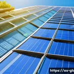 Home 19 유리공예와 건축 유리 디자인 - A modern urban building facade featuring ventilated glass panels combined with sleek aluminum frames...